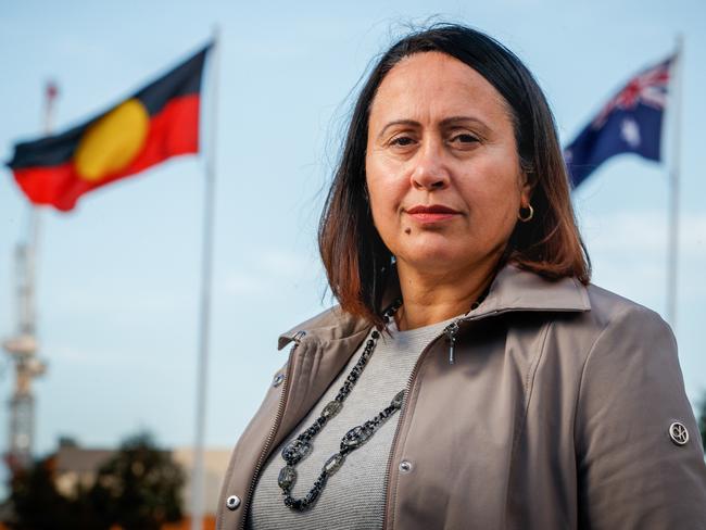 SA WEEKEND April Lawrie, Commissioner for Aboriginal Children and Young people in Victoria Square on August 6, 2020. Picture Matt Turner.