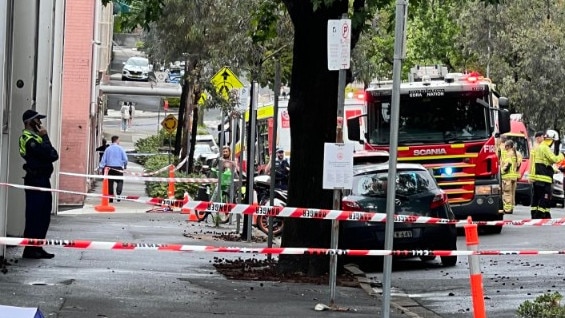 Crews responding to a chemical explosion in Sydney.