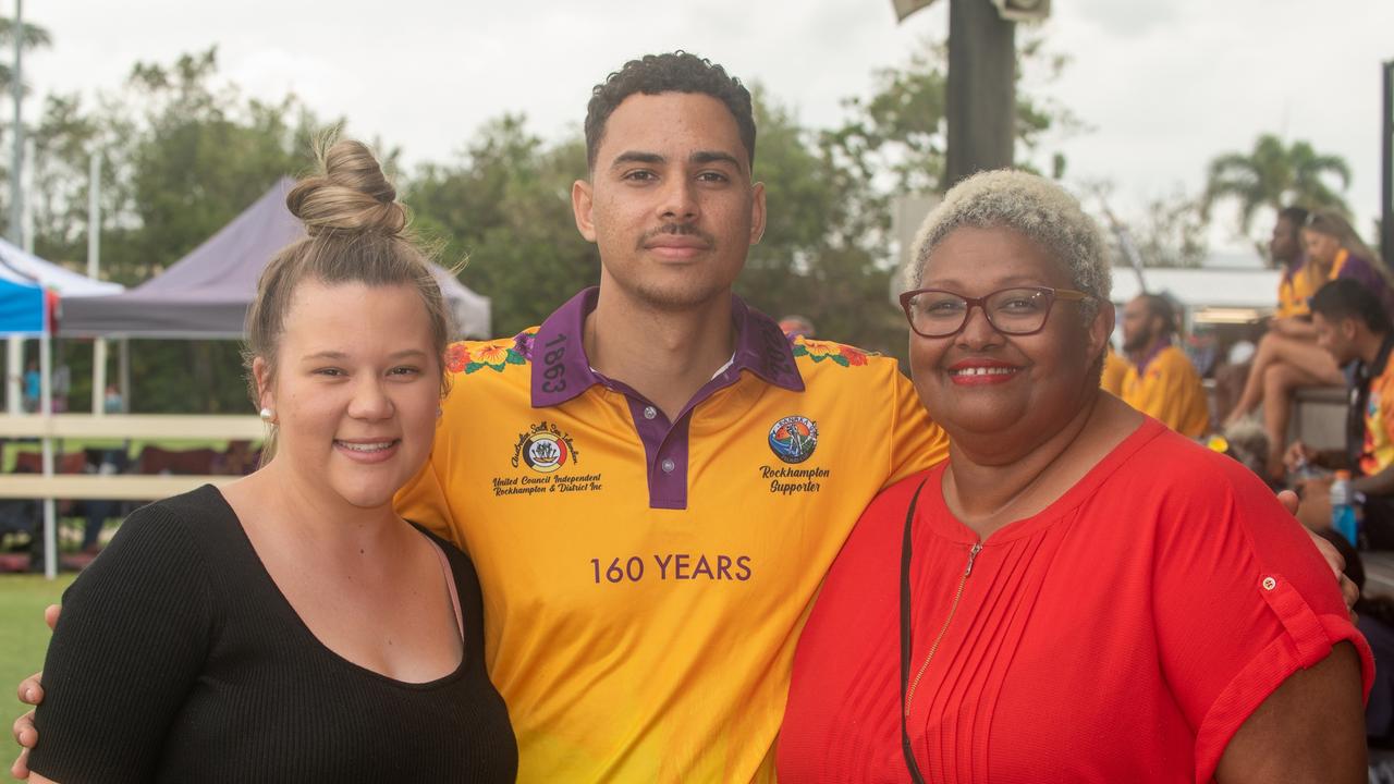 Mia Vea Vea, Blayton Vea Vea and Liv Percey at the Kanaka Proud Cup. Saturday 4 November 2023 Picture: Michaela Harlow