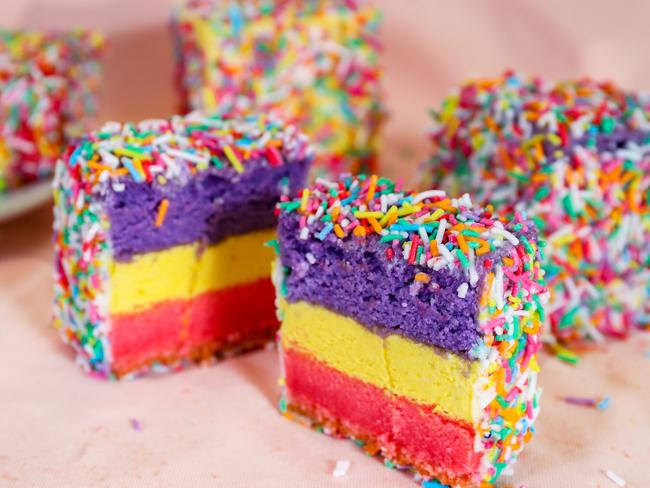 Tokyo Lamington’s Rainbow Lamingtons. Picture: Jenifer Jagielski