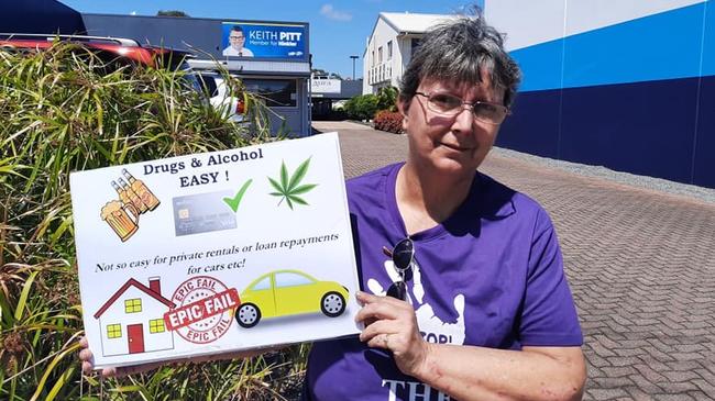 South coast resident Bianca has become an admin of the Facebook page No Cashless Welfare Debit Card Australia with Hervey Bay's Kathryn Wilkes (above).