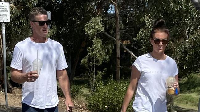 Richmond Coach Damien Hardwick with Alexandra Crow. Picture: Herald Sun