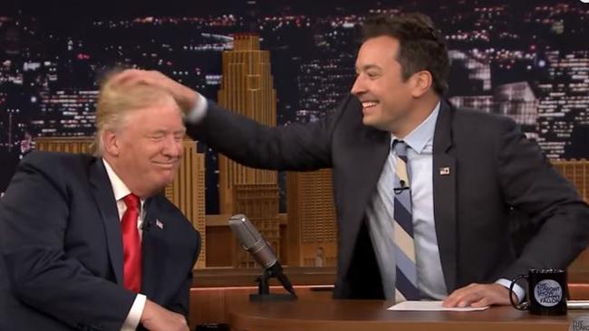 Jimmy Fallon doesn’t hold back after Donald Trump lets him play with his hair.