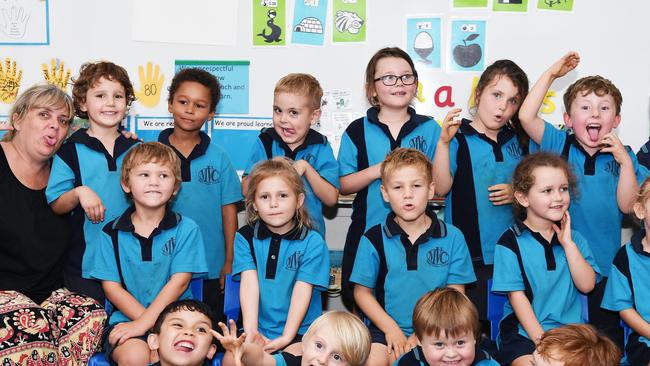 MY FIRST YEAR: Funny faces. Mary Valley College Preps. Picture: Patrick Woods.