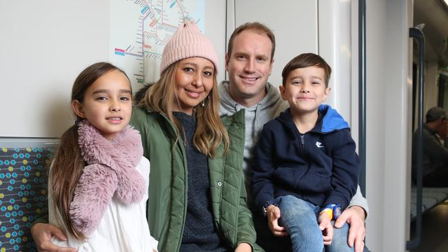 Daily Telegraph readers Sean and Monica Ryan with children Misha, 8, and Tobias, 6. Picture: David Swift