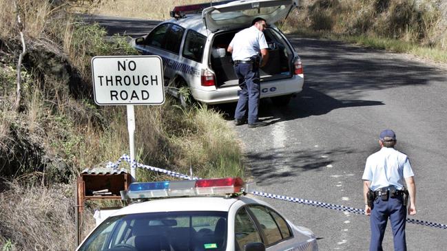 A police barricade at Dayboro after the teen’s body was found.