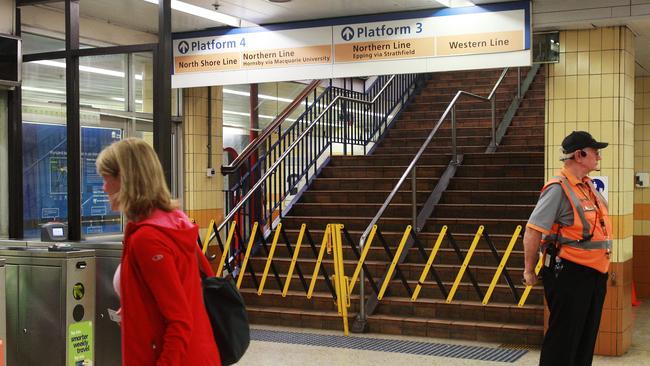 Man hit by train at Wynyard causing redirected people at the station.