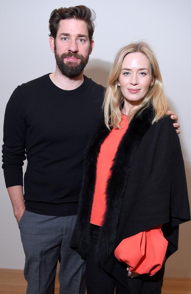 Husband and wife John Krasinski and Emily Blunt have worked together for the first time on the silent but deadly new horror film A Quiet Place. Picture: Michael Loccisano/Getty Images/AFP