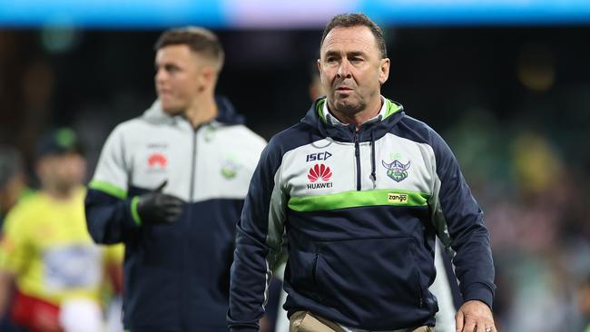 Raiders coach Ricky Stuart isn’t happy (Photo by Cameron Spencer/Getty Images)