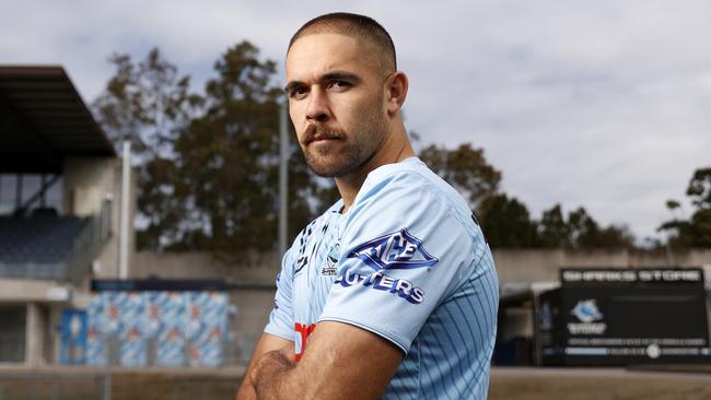 Head to head: Cronulla Sharks player Will Kennedy after training at PointsBet Stadium in Woolooware. Picture: Jonathan Ng