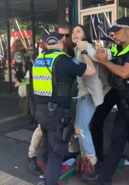 Pro-Palestine protester detained at Labour Day march