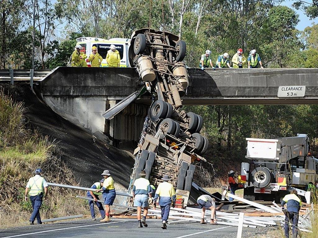 The scene of a horror crash on the Bruce Highway at Tinana in 2011.