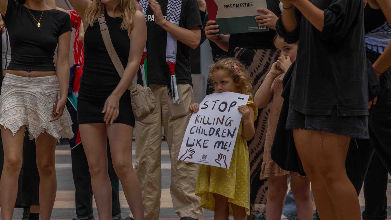 Prime Minister Anthony Albanese was met with protesters in Adelaide. Picture: Ben Clark