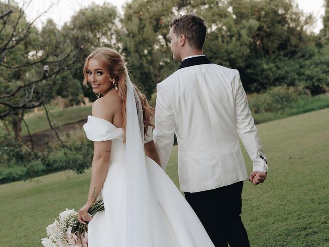 Katrina Ward and Reece Watson. Picture: Aleisha Edwards Weddings