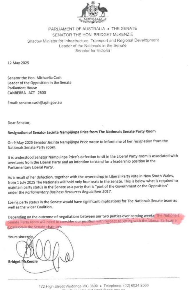 A copy of the leaked letter.