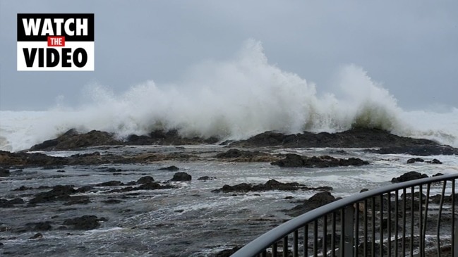 Massive waves crash into Currumbin