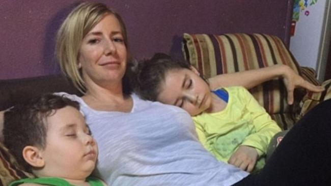 Sally Faulkner with her two children, Noah, four, and Lahela, five. Picture: Supplied