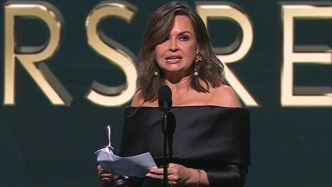 Lisa Wilkinson makes her speech at the 2022 Logies. Picture: Channel 9