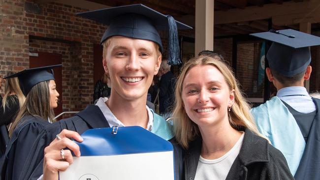 Harry Zanko and Kate Owen celebrate graduation. Picture: Brad Fleet