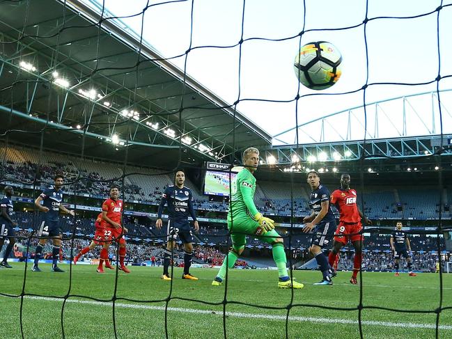 This Melbourne Victory versus Adelaide United clash was the last time the stands were brought in at Marvel Stadium.