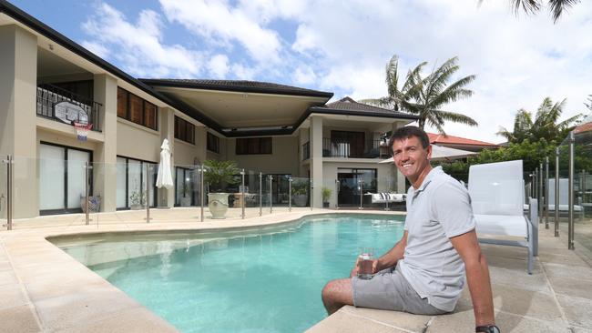 Schoolies.com CEO Matt Lloyd relaxing at his Isle of Capri home in 2015. Picture: Richard Gosling