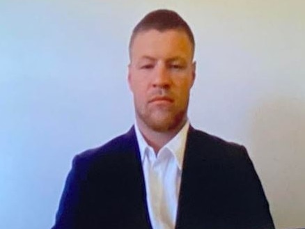 Jordan De Goey appeared via Zoom in a New York court. EXCLUSIVE NETWORK CONTENT ONLY. NO NEWS.COM. NO AUSTRALIAN. NO WA Picture: Megan Palin