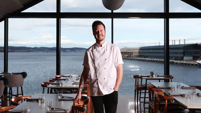 Christian Ryan, chef and co-owner of Aloft on Hobart’s waterfront. Picture: Nikki Davis-Jones