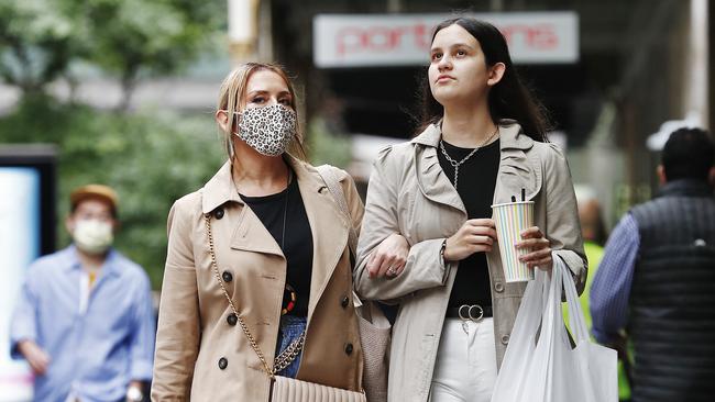 Shoppers out and about in Sydney after lockdown ended. Picture: Sam Ruttyn