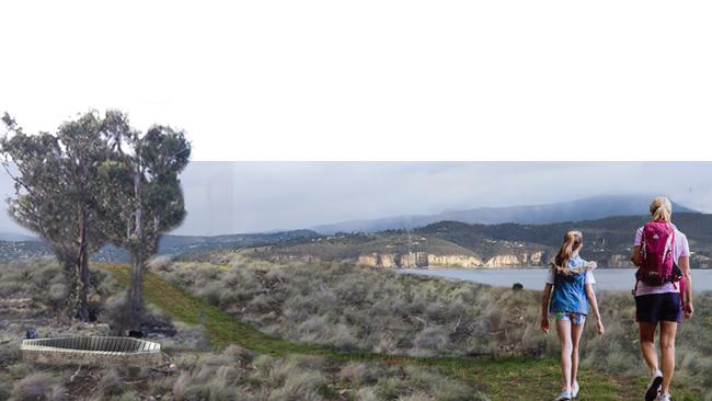 QuailTrail looking towards the Derwent River and Taroona Cliffs at the Arm End Reserve, Opossum Bay. Picture: SUPPLIED