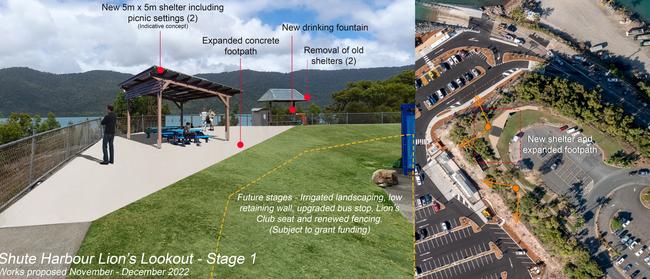 Design plans for the new Shute Harbour Lions Lookout. Picture: Whitsunday Regional Council