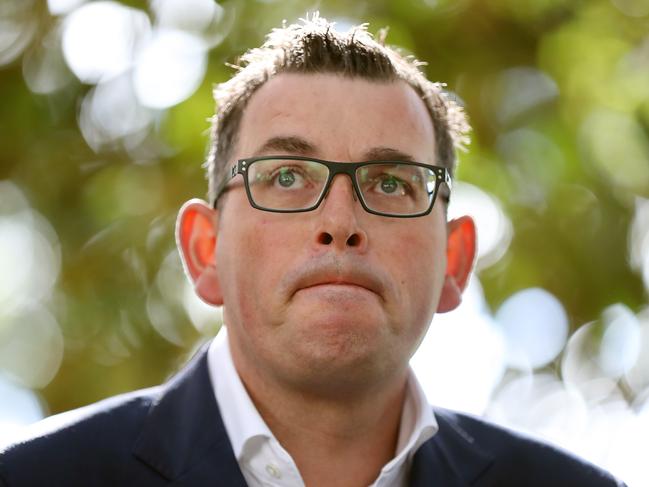 Victorian Premier Daniel Andrews faces the media in reaction to Labor Rorts Report.  Picture: Alex Coppel.