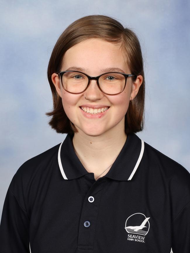 Seaview High School Year 12 student Sarah Grainger, 17. Picture: Seaview High School