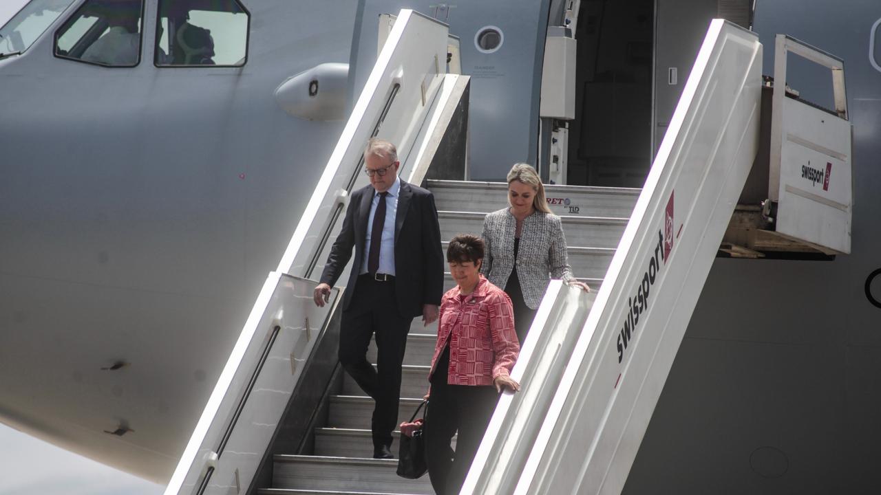 Jodie Haydon, pictured here with fiance Anthony Albanese, says when she is at work she is “simply Jodie, not the Prime Minister’s partner”.