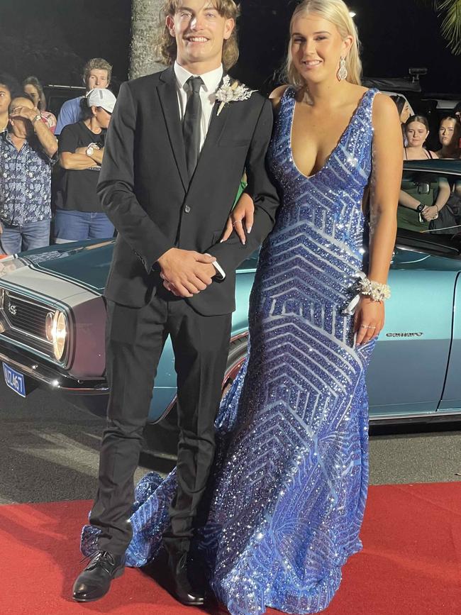 Students on the red carpet of the 2023 Xavier College School Formal at the Hervey Bay Boat Club