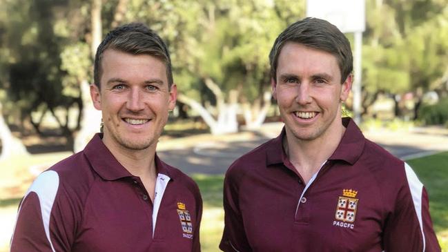 Prince Alfred OC coach Craig Pitt (right) has not been surprised by his side’s turnaround in form. Picture: Prince Alfred Old Collegians Football Club