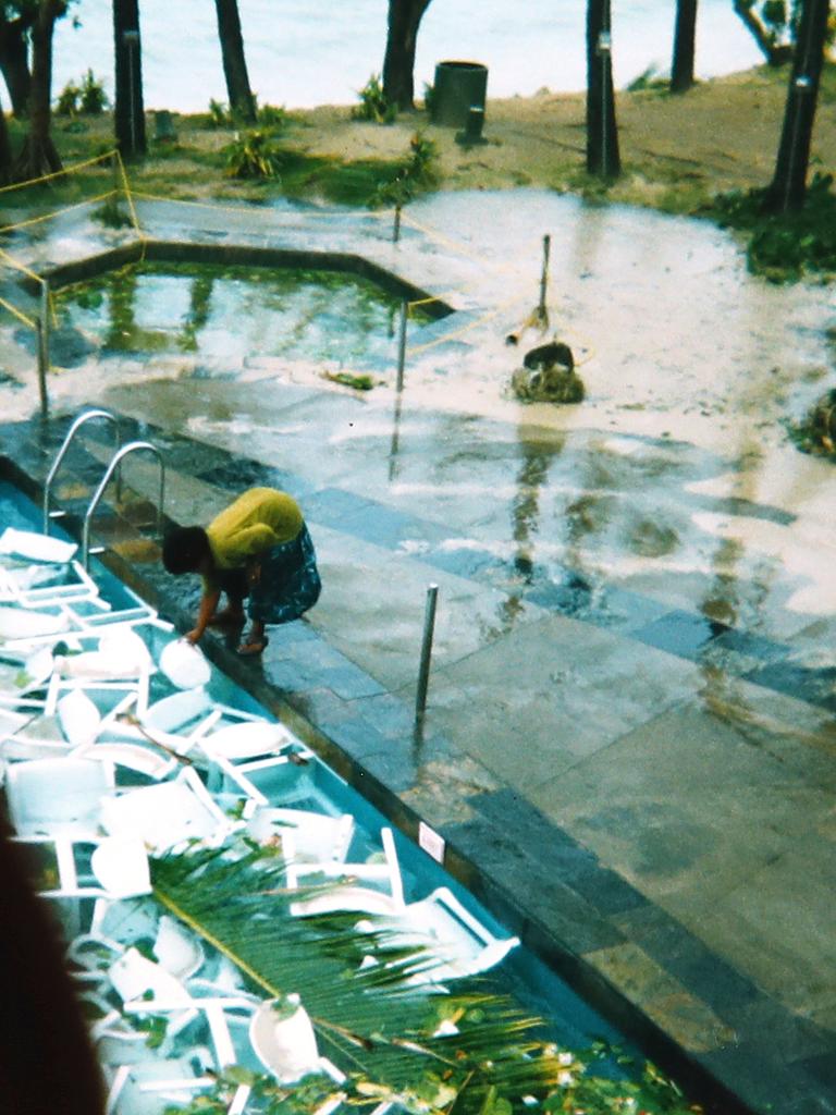 The hotel swimming pool where Bernadette and John Craven. Picture: Supplied.