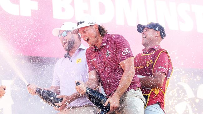 Cameron Smith of Ripper GC celebrates with his team after victory in New Jersey. Mike Stobe/Getty Images/AFP