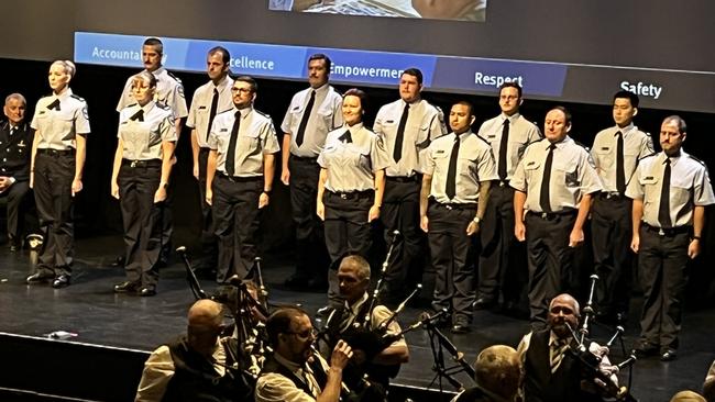 The graduation ceremony for new recruits for Queensland Corrective Services at Maryborough's Brolga Theatre.