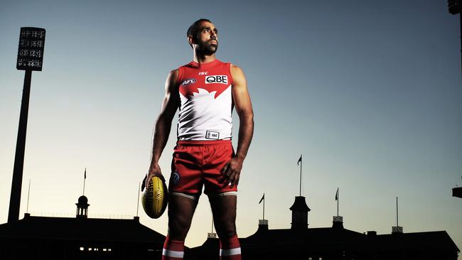 Sydney Swans champion Adam Goodes retired early after a series of racial attacks from fans Picture. Phil Hillyard