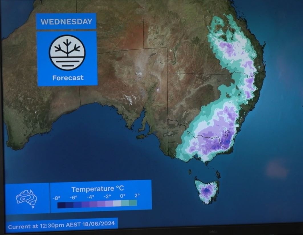 Widespread frost is forecast across Queensland, NSW, Victoria and Tasmania on Wednesday. Picture: Supplied / BOM