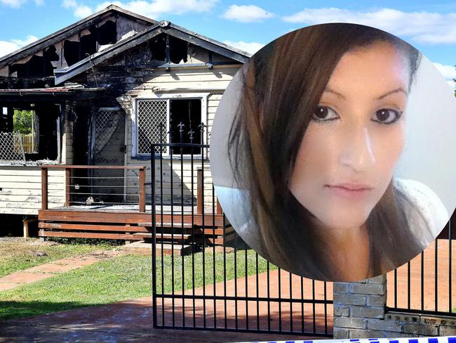 Ellouisa Brighton Gibson, 36, is under police guard in the Royal Brisbane and Women’s Hospital where she remains in a coma and in a critical condition with burns to more than a third of her body.