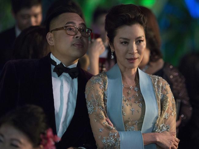 Nico Santos and Michelle Yeoh in a scene from the Crazy Rich Asians.