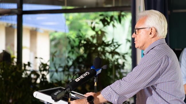 Lord Mayor Kon Vatskalis at the award ceremony. Picture: Supplied (city of Darwin)