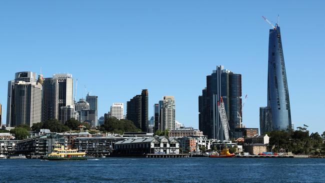 The Sydney CBD from Blues Point in North Sydney with the Barangaroo Buildings on the right. Picture: Tim Hunter