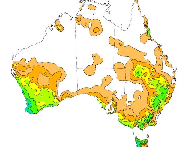 The south west and south east were hit with high rainfall last week amid a series of cold fronts, according to the Bureau of Meteorology. Picture: Bureau of Meteorology.