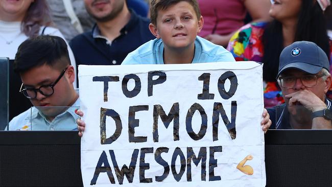 He’s popular among his peers but it has been a slow burn for the Australian public to come around on de Minaur. Picture: Getty Images