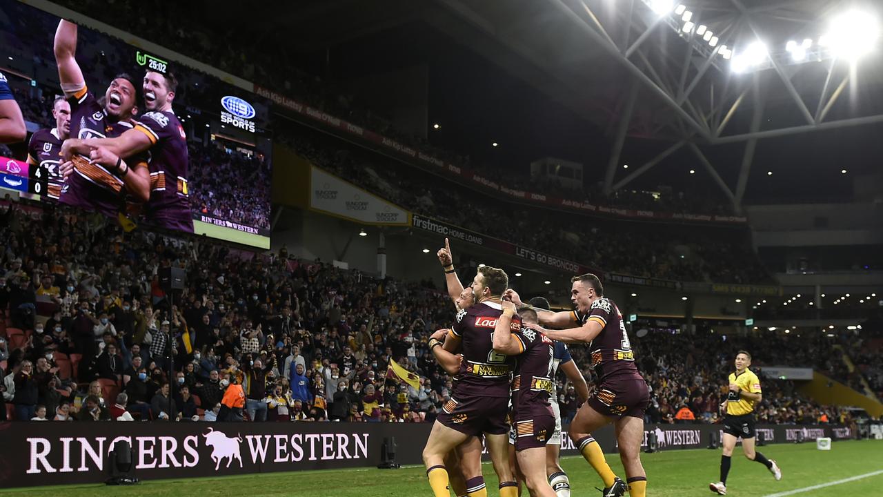 The Broncos played arguably their best game in years, reclaiming the ‘Big Brother’ title. Picture: Getty Images.