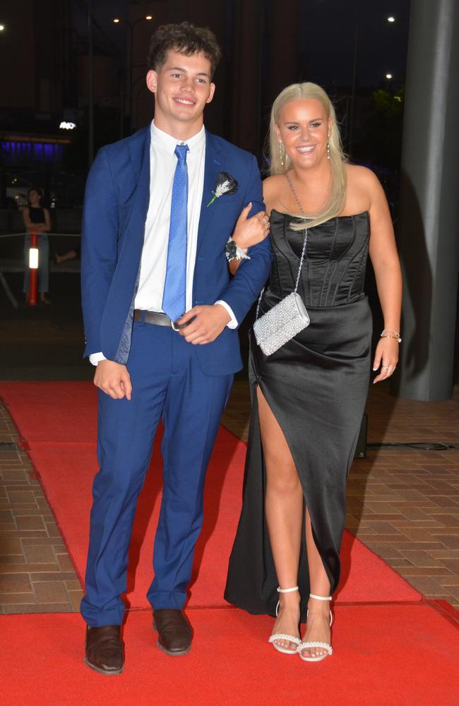 Toowoomba school formals. At the 2023 St Ursula's College formal is graduate Sophie Shriek with her partner. Picture: Rhylea Millar