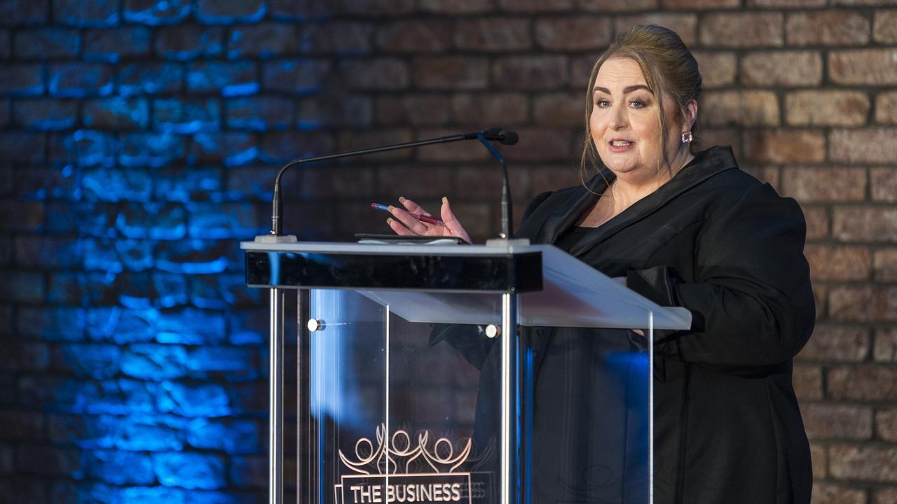 Kim Stokes speaking at the launch of The Business disAbility Awards of Australia 2021, Monday, July 26, 2021. Picture: Kevin Farmer