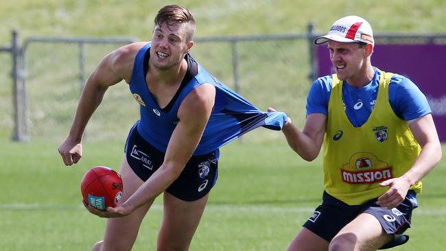 Josh Schache at training. Pic: Michael Klein